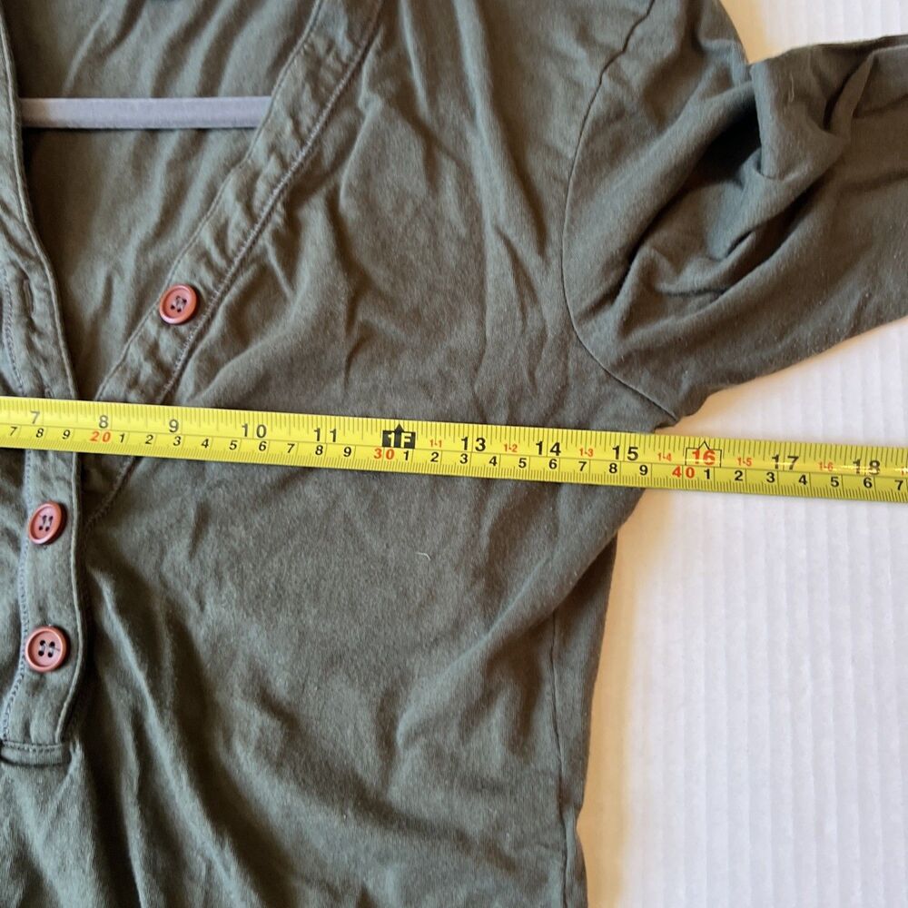 James Perse Sz 2 Olive Button Midi/Maxi Dress V-neck Cotton/see Details - Picture 7 of 11